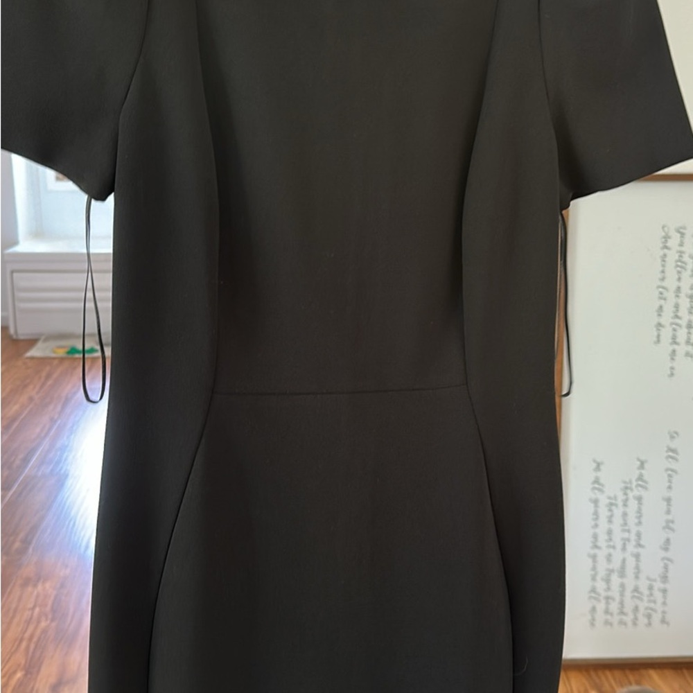 Calvin Klein Black Sheath Midi Dress Crew Neck
